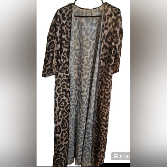 SHEIN Sweaters - Shein women's sheer long maxi cardigan animal print size Small 4 *